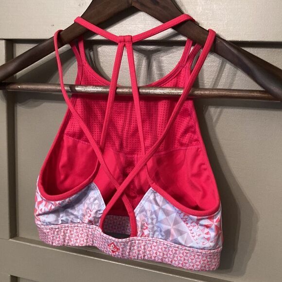 PRANA Boost Bra High Neck Strappy Back Sports Bra in Cosmo Pink Luna Size XS - Picture 8 of 8